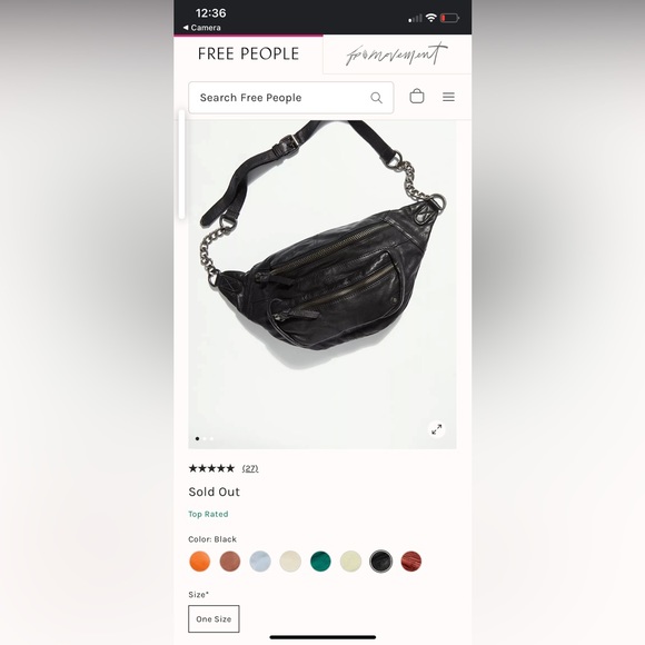 🔥SOLD -not for sale- Free People - BLACK Leather Archer Chain Sling Bag - Picture 15 of 15